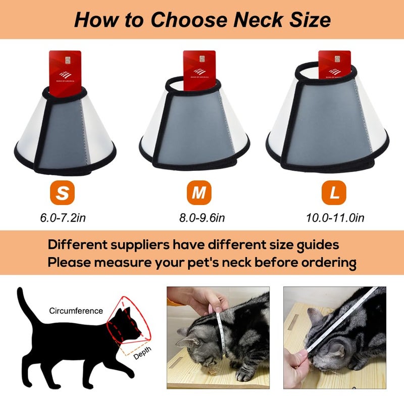 Vivifying Cat Cone Collarâ€“ 3 Sizes Lightweight Soft Edge Recovery Cone for Cats, Adjustable Plastic Elizabethan Anti-Lick E-Collar for Post-Surgery Protection (Small) - Image 4