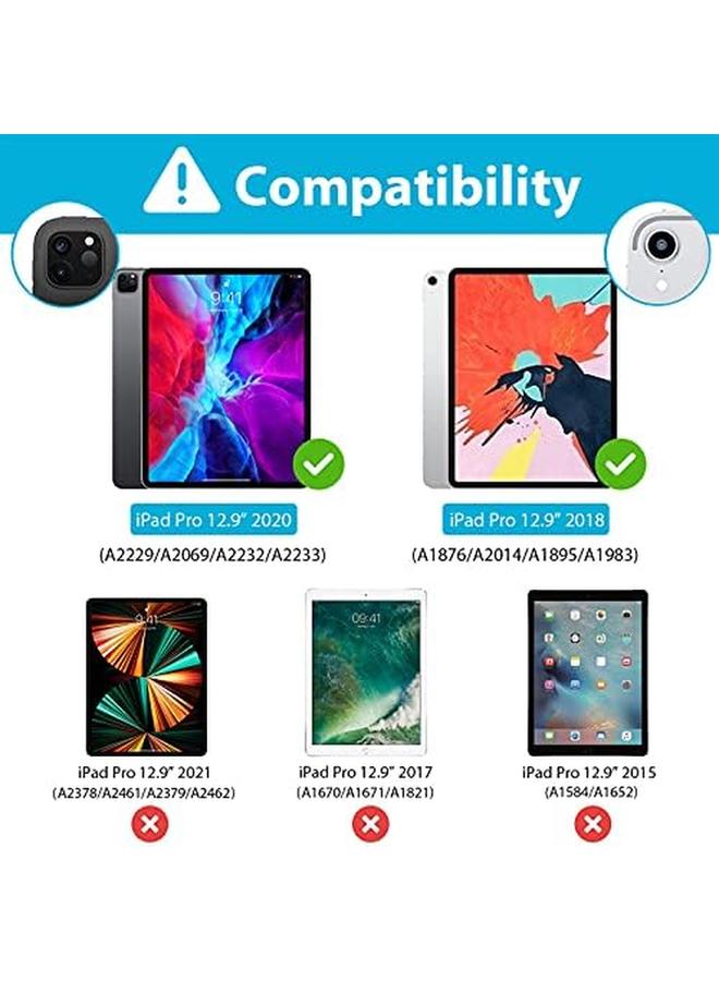 Procases Rugged Case For Ipad Pro 12.9 2020 2018 Support Apple Pencil 2 Charging Heavy Duty Kickstand Protective Cover For Ipad Pro 12.9" 4Th Generation 2020 3Rd Gen 2019 Grey - Image 2