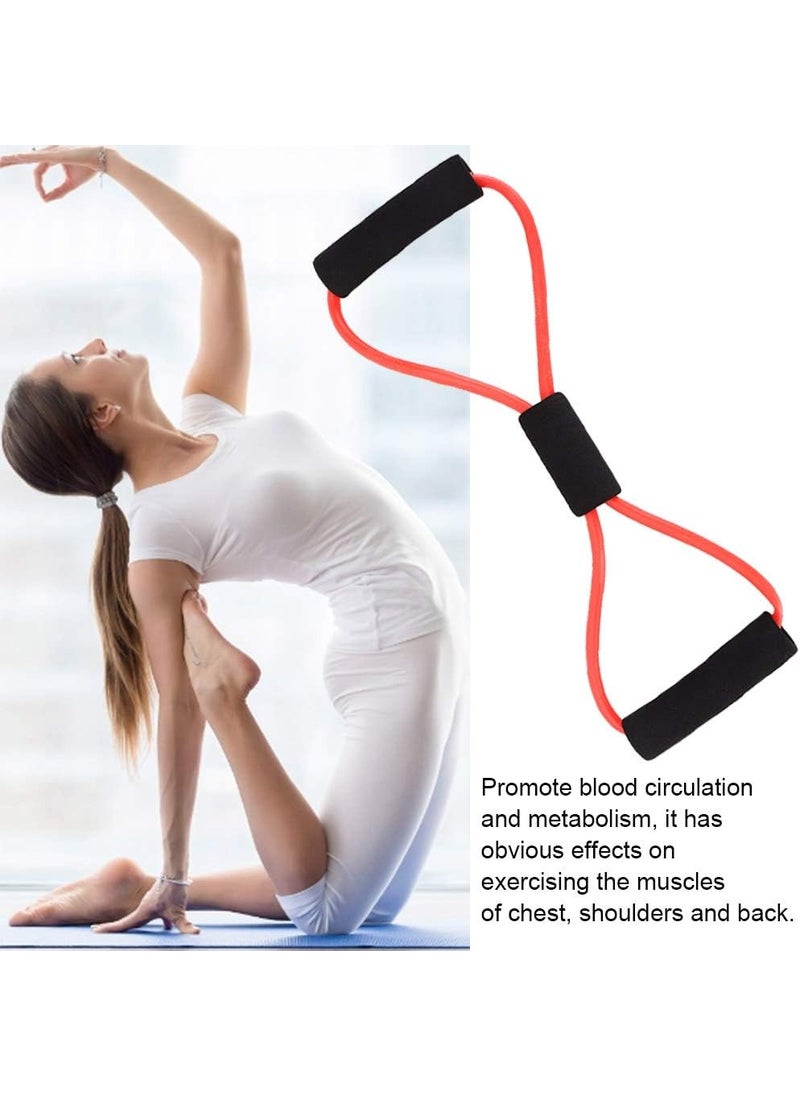 Wchiuoe Bands Chest Expander Muscle Exerciser for Men Women 8Shaped Tensioner Stretch Band Shoulder Arm Elastic Rope for Chest Expansion Exercise Yoga Home Practice Red  - Image 4