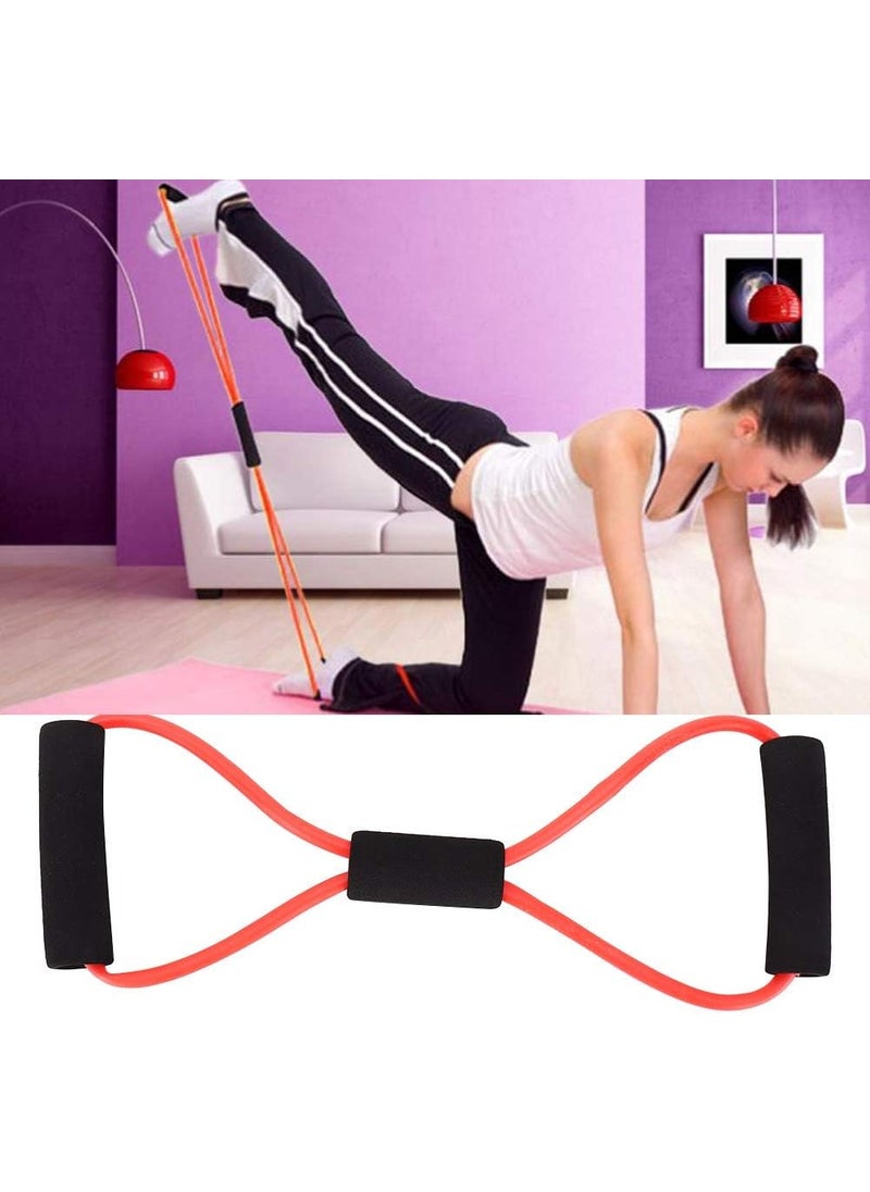 Wchiuoe Bands Chest Expander Muscle Exerciser for Men Women 8Shaped Tensioner Stretch Band Shoulder Arm Elastic Rope for Chest Expansion Exercise Yoga Home Practice Red  - Image 2