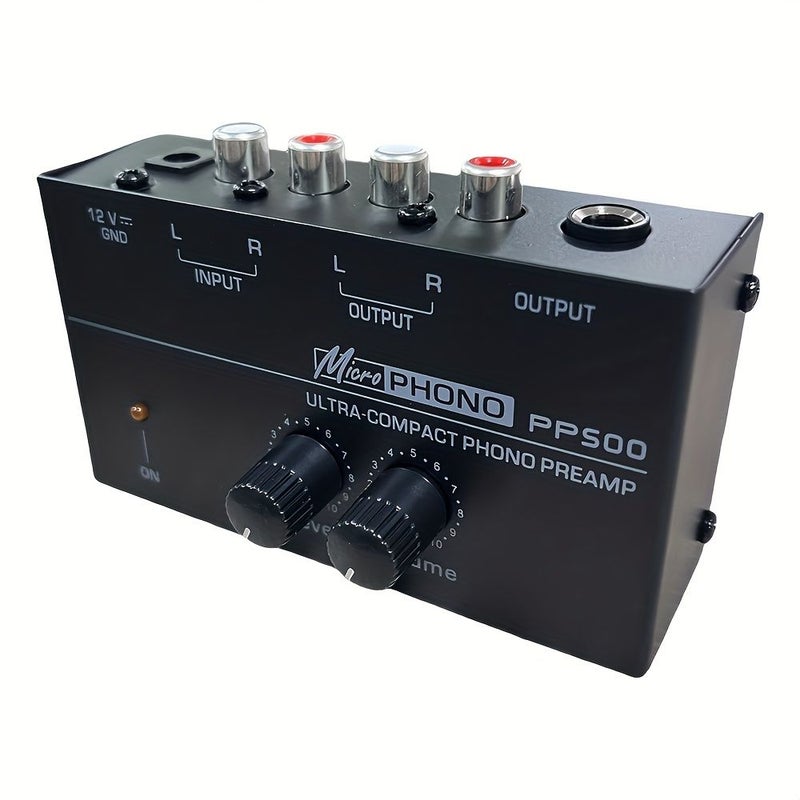 Ultra Compact Phono Preamp PP500 Black Turntable Pre Amplifier with RCA Output Low Noise Operation Powered by 12 Volt DC Adapter - Image 5