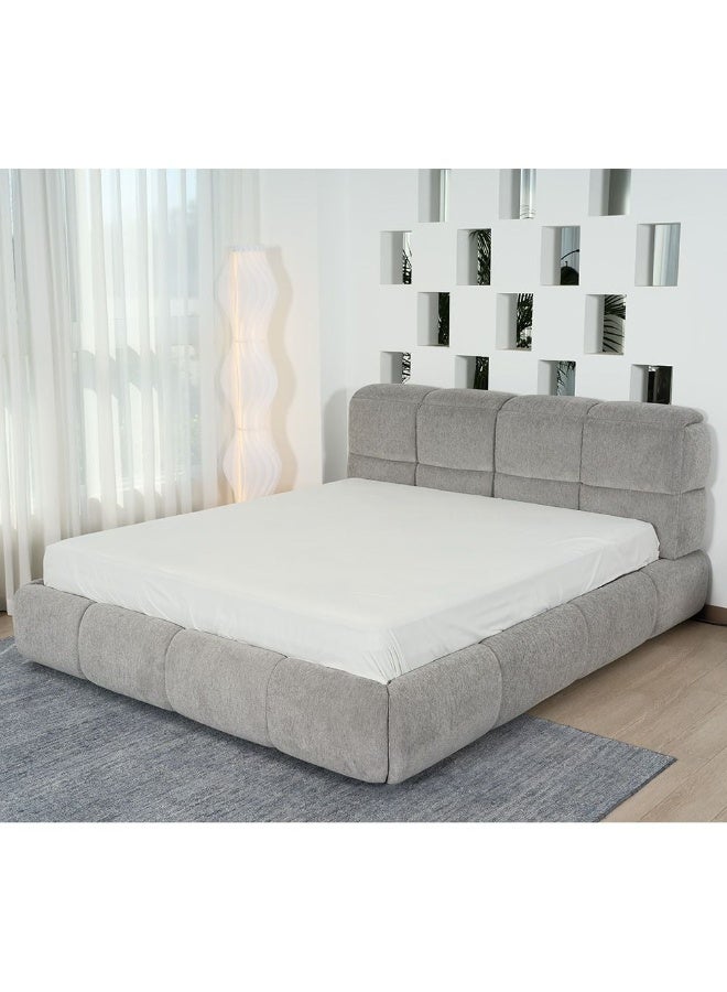 Ian 180X200 King Bed w/Headboard storage Beds | Modern Design Wooden Double Bed Frame Furniture | Comfortable Bed (Mattress Not Included) L246xW206xH103cm-Light Grey - Image 4
