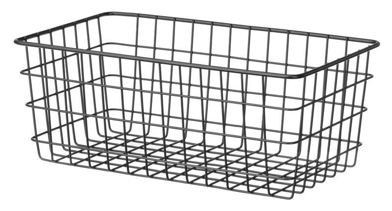 Whitmor 4 Pack Black Wire Storage Baskets for Office, Pantry, Kitchen Bins & Freezer Organizing - Image 1