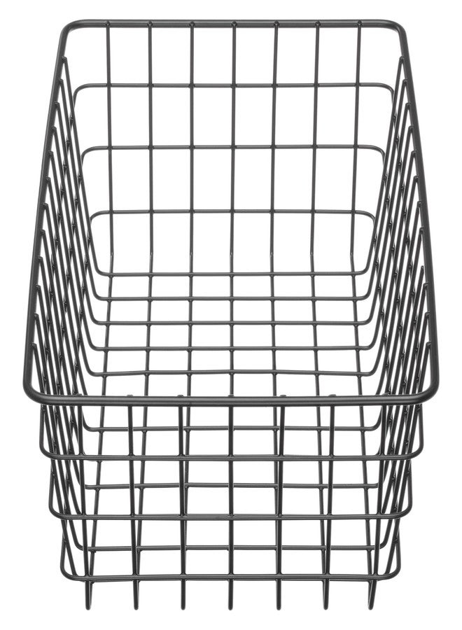 Whitmor 4 Pack Black Wire Storage Baskets for Office, Pantry, Kitchen Bins & Freezer Organizing - Image 3