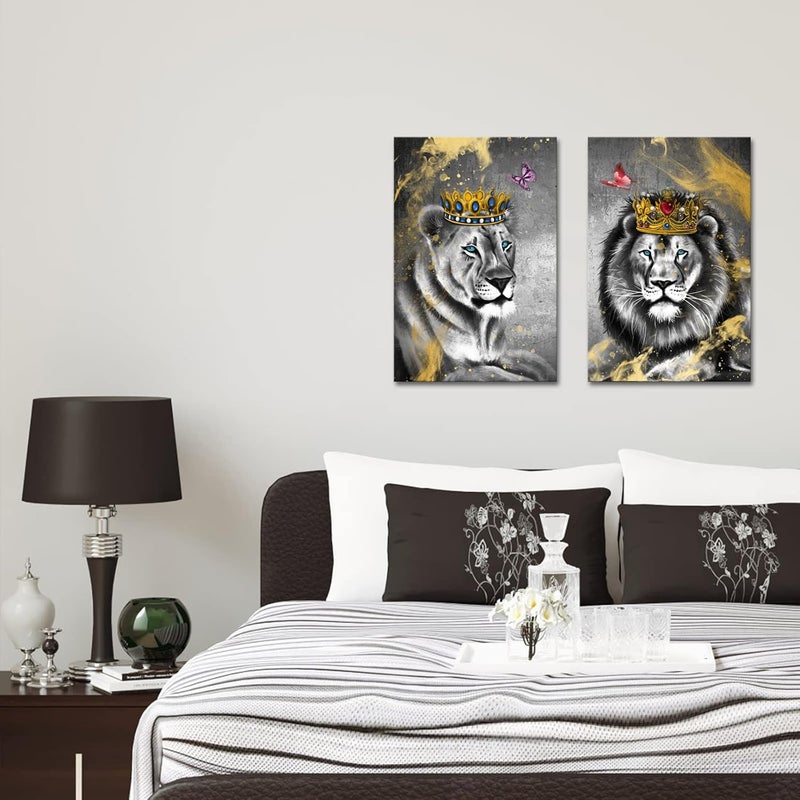 RnnJoile Lion King and Queen Canvas Wall Art - Image 4