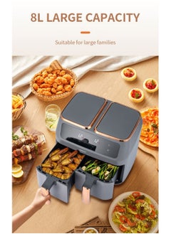 sokany Digital Dual Zone Air Fryer 2800W 4L+4L Capacity With Rapid Hot Air Circulation For Frying, Grilling, Broiling, Roasting, and Baking SK-ZG-8030  - Image 4