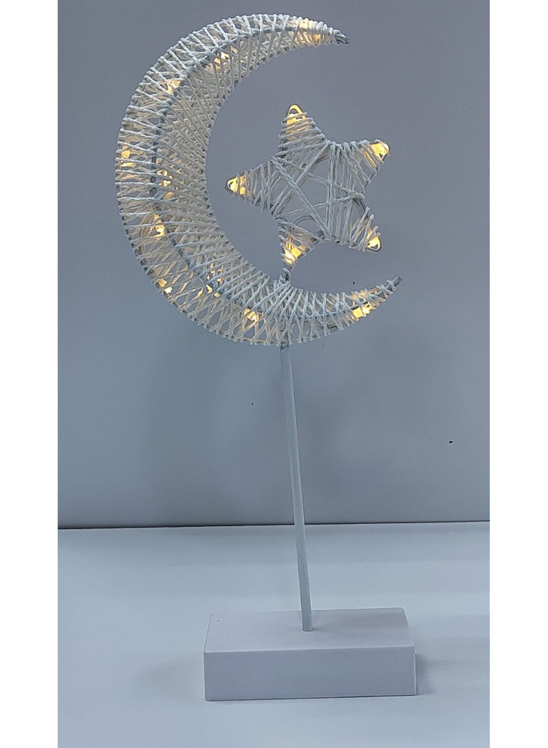 LAMP "Islamic Crescent Moon and Star Woven Table Ornament – Ramadan & Eid Decoration" - Image 5
