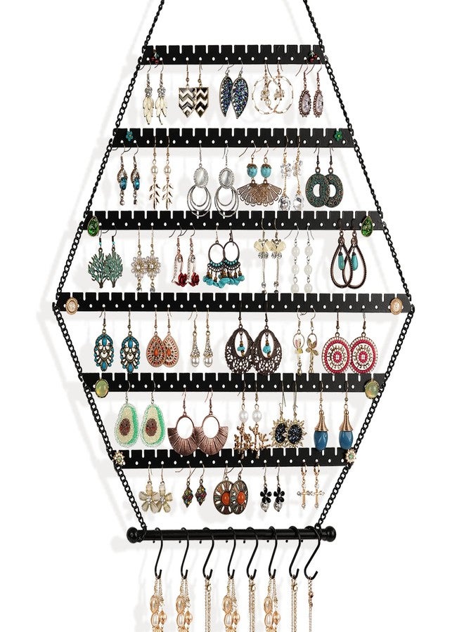 handrong Hanging Earring Organizer,Earring Organizer Wall,Earring Holder Organizers,Jewelry Organizers Wall Mounted Jewelry Organizer Hexagon - Image 1