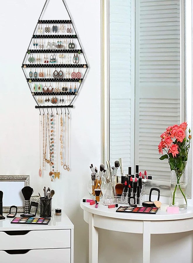 handrong Hanging Earring Organizer,Earring Organizer Wall,Earring Holder Organizers,Jewelry Organizers Wall Mounted Jewelry Organizer Hexagon - Image 2