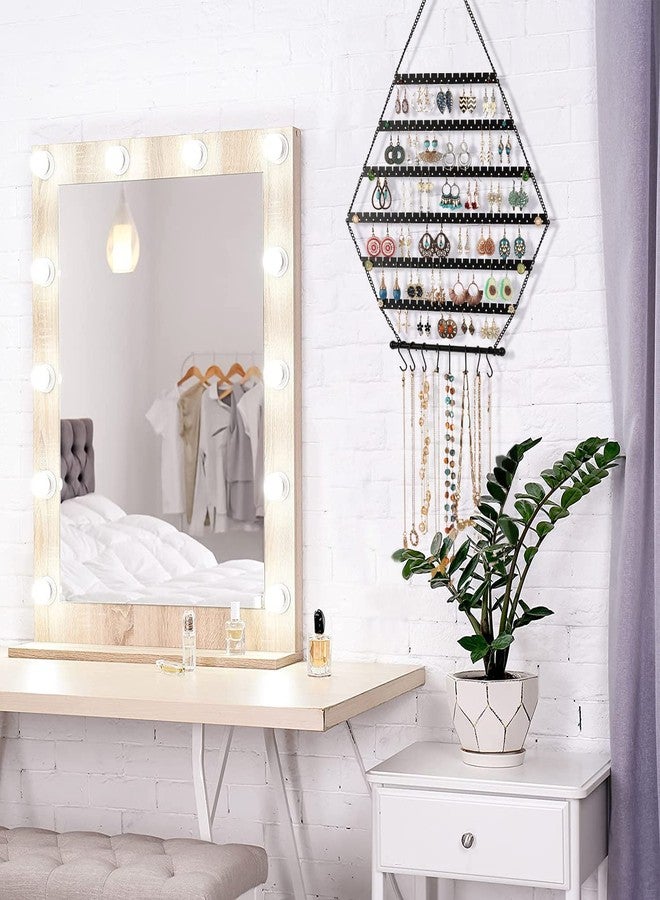 handrong Hanging Earring Organizer,Earring Organizer Wall,Earring Holder Organizers,Jewelry Organizers Wall Mounted Jewelry Organizer Hexagon - Image 4