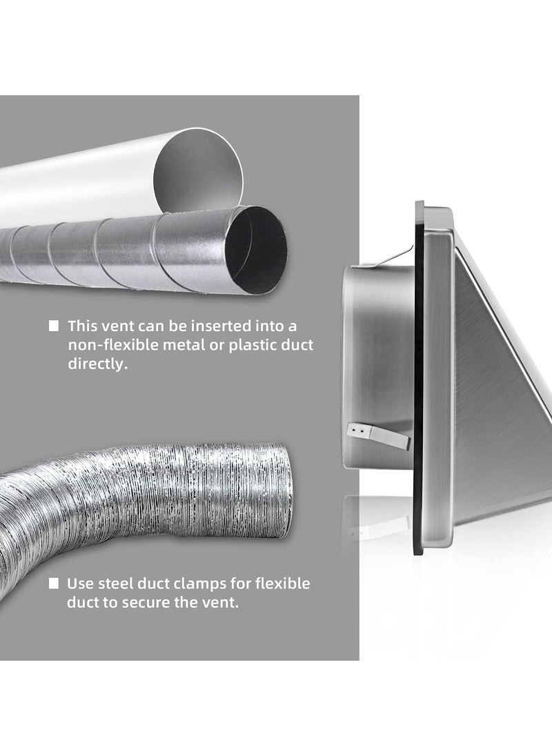 SYOSI - 6 Inch Stainless Steel Air Vent Covers, External Walls Extractor Fan Exhaust Outlet Vent Cover - Image 1