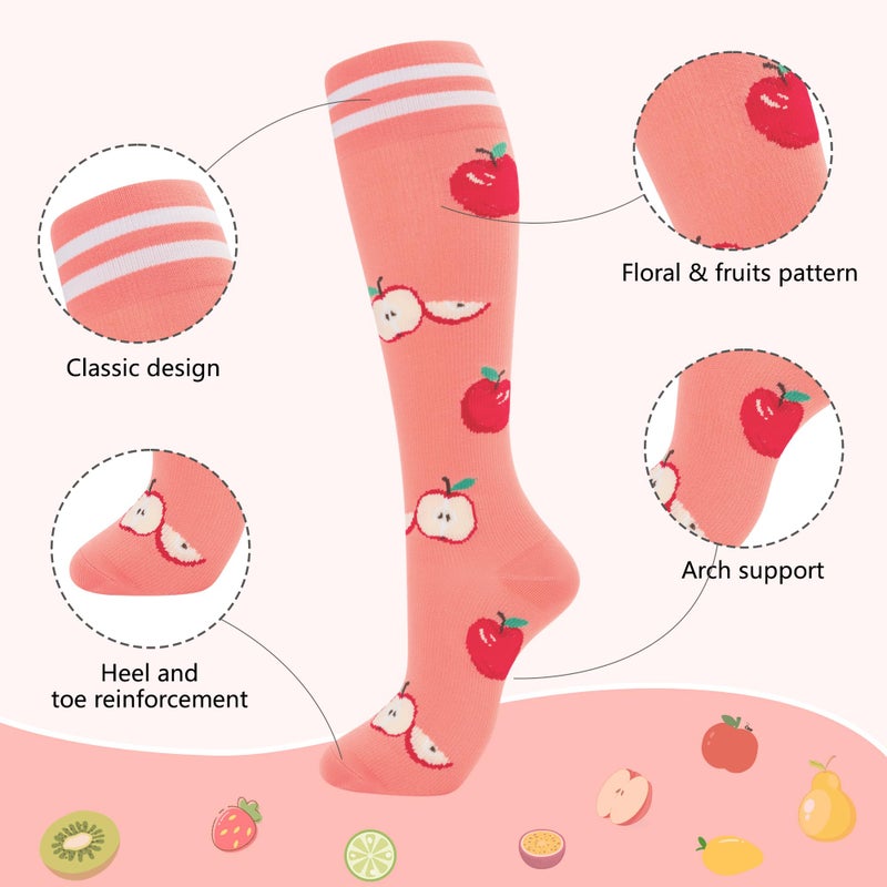 fenglaoda Compression Socks for Women Men Support Circulation 6 Pairs Socks For Nurse, Travel, Flight - Image 2