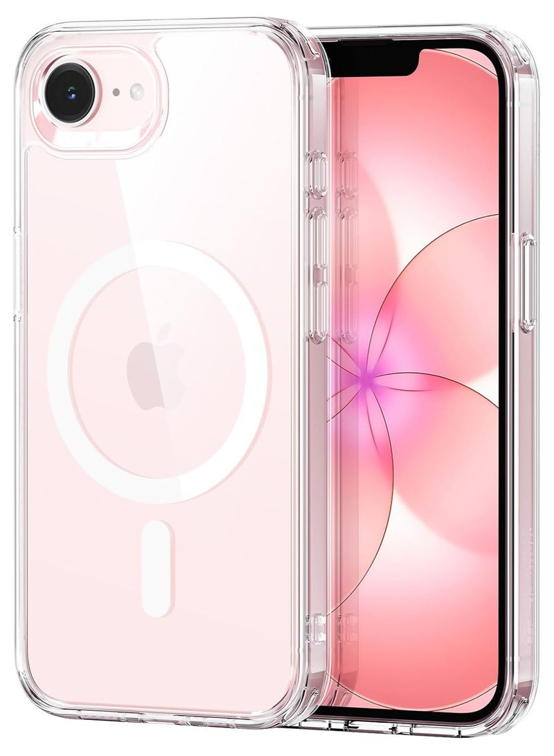 CHEROSIN Transparent Magnetic Phone Case for iPhone 17e/ iPhone 16e Thin Flexible Silicone + PC Acrylic Back Never Yellowing Camera Protection Shockproof Cell Phone Cover - Image 1