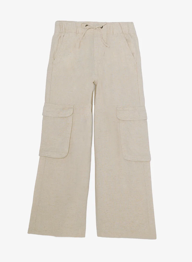 ريبلز مع نمشي Girls Cargo Wide-Leg Pant
