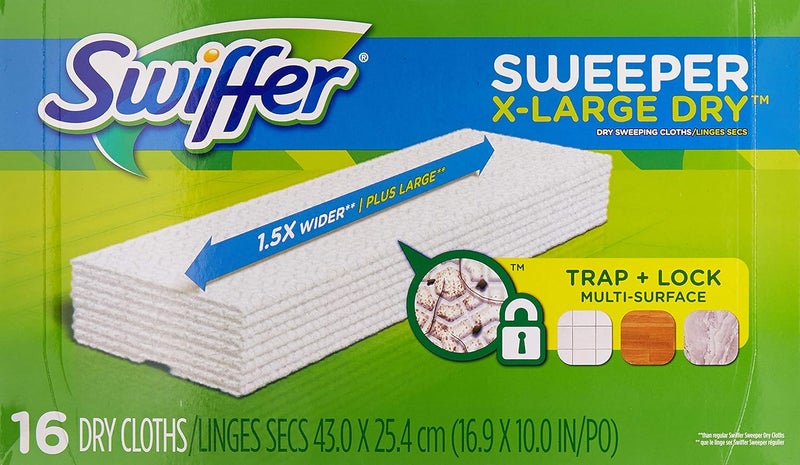 Swiffer LARGE DRY CLEANING CLOTHS 16 COUNT WHITE - Image 1