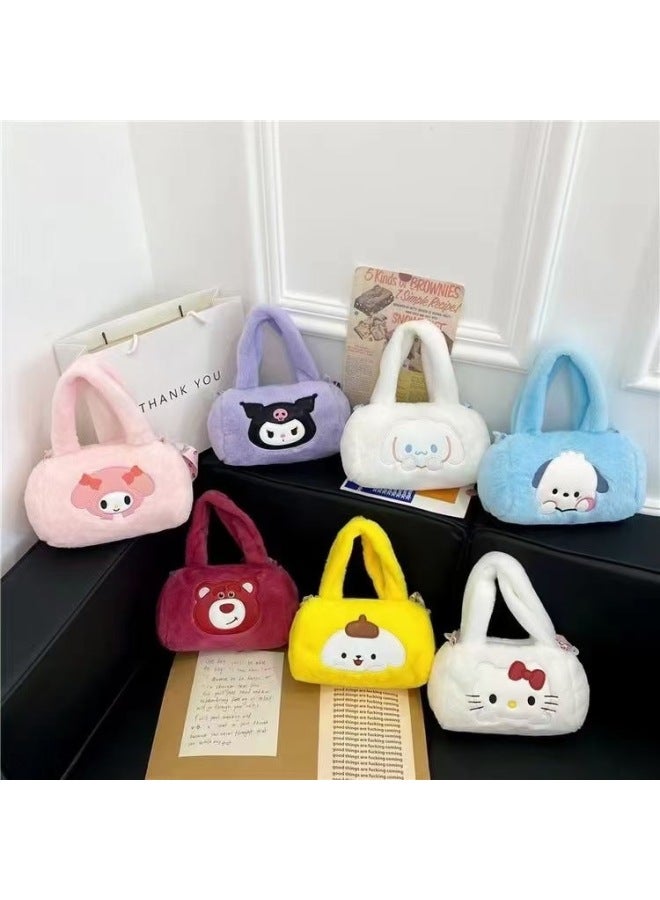 Sanrio Plush Bag Toy Doll Bag Cartoon Ins Style Coin Purse Grab Doll Crossbody Bag-Specifications:Sanrio Rectangular Crossbody Bag (20*15cm)  - Image 1