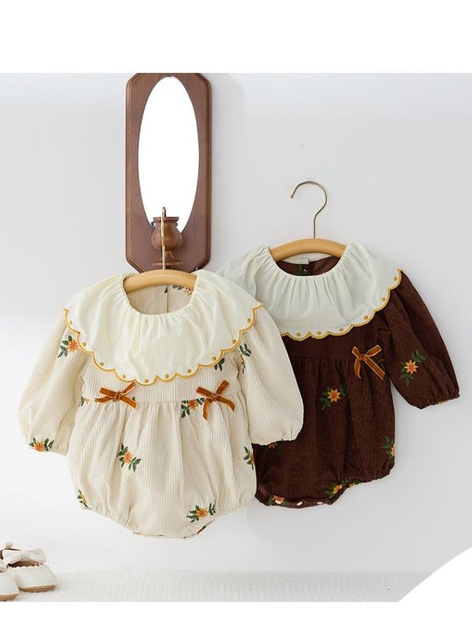 Baby Doll Collar Embroidered Baby Long Sleeved Bag Fart Jacket Stylish Jumpsuit For Outdoor Climbing  - Image 4