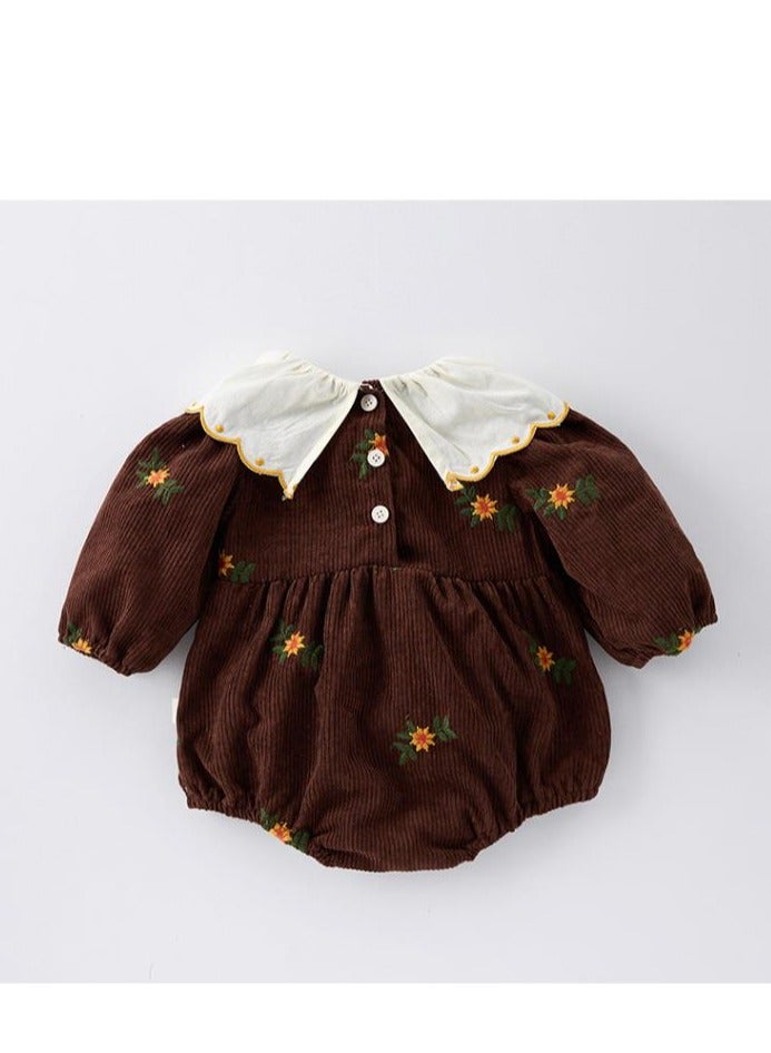 Baby Doll Collar Embroidered Baby Long Sleeved Bag Fart Jacket Stylish Jumpsuit For Outdoor Climbing  - Image 5