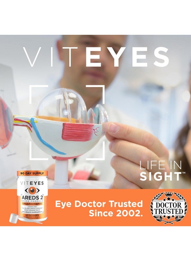 Viteyes AREDS 2 Powder + Multivitamin All-in-One, Macular Protection, Alternative to AREDS 2 chewables, No Pills, Lutein & Zeaxanthin, AREDS 2 Eye Vitamins Drink, Natural Orange Flavor, 90 Scoops - Image 5