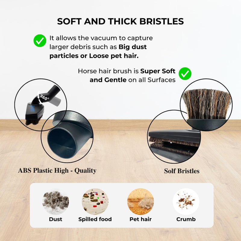 GHAMADE for Shark Vacuums: Hardwood Floor Brush Head, Horsehair Dust Brush Attachment plus Vacuum Extension Wands (for Shark Rocket HV300 HV301 HV322 HV320 & UV725, UV900 & Rotator NV500 NV501) - Image 4