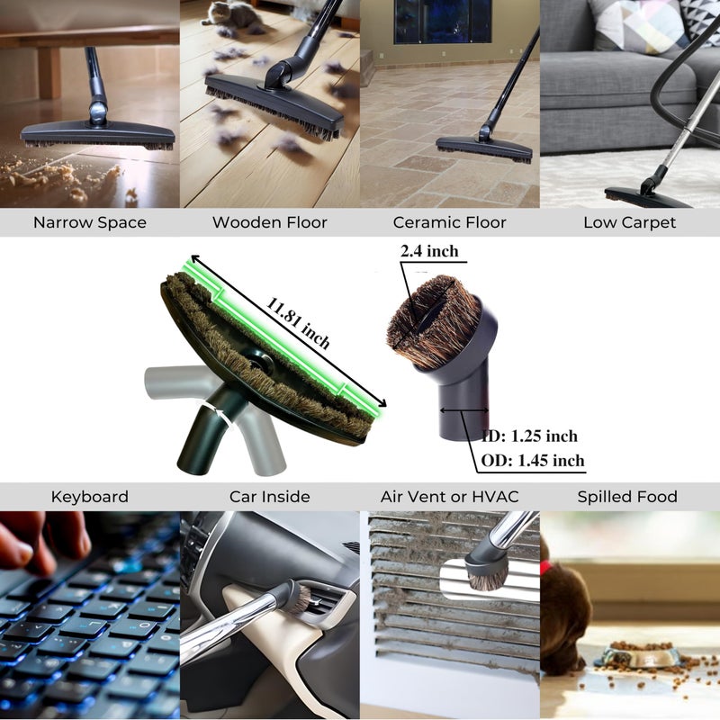 GHAMADE for Shark Vacuums: Hardwood Floor Brush Head, Horsehair Dust Brush Attachment plus Vacuum Extension Wands (for Shark Rocket HV300 HV301 HV322 HV320 & UV725, UV900 & Rotator NV500 NV501) - Image 3