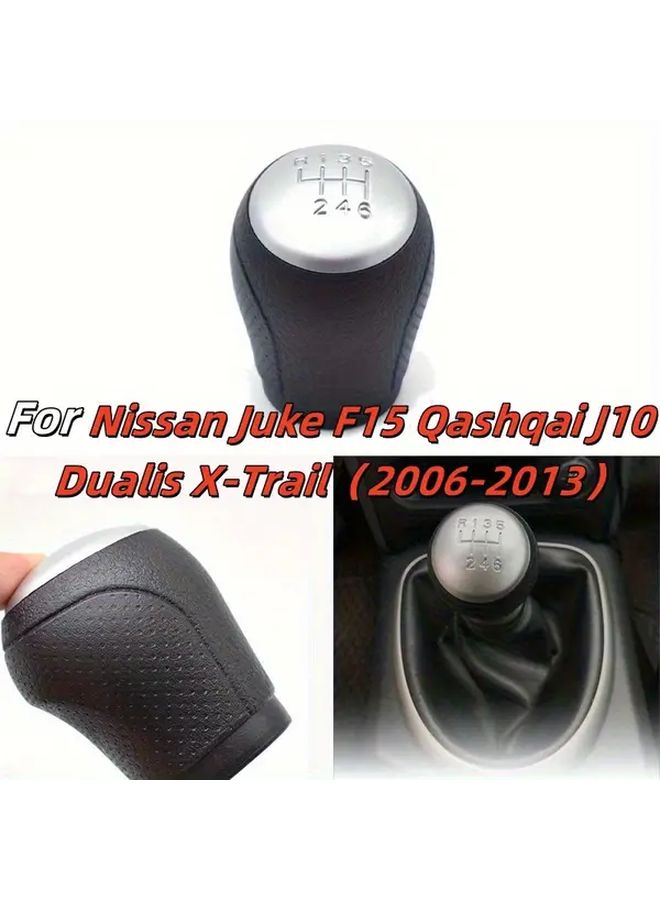 Silvery Manual Shift Knob For Nissan Qashqai X-Trail Juke F15 2010 2019 - Image 1