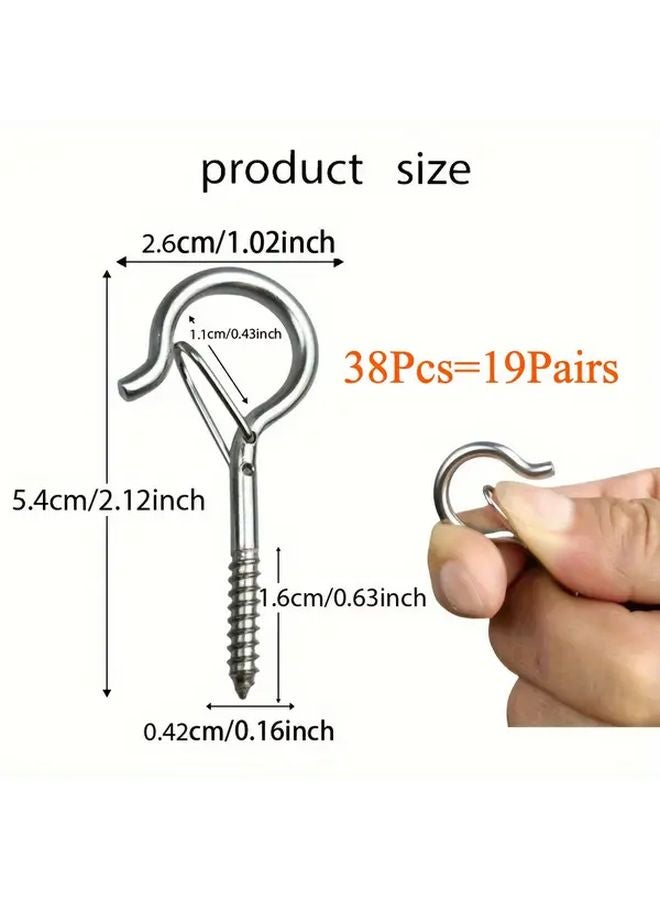 38 قطعة من خطافات التعليق السريعة المصنوعة من الفولاذ المقاوم للصدأ ثقيل الوزن، ومشابك قفل مثبتة على الحائط - Image 1