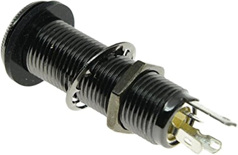 KAISH Stereo Copper Guitar Bass 1/4" Barrel Jack Cylinder Input Output Jacks with 4 Pins Stereo or Mono Jack Black Nickel - Image 2