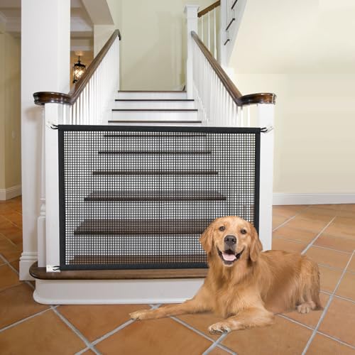 Cupount Dog Gate for Stairs Pet Gates for The House: Dog Gate Indoor Dogs Screen Mesh Gate for Doorways Stairways 29 inches Tall, 34 inch Wide, Fits Openings 28'' to 31'' Wide - Image 1