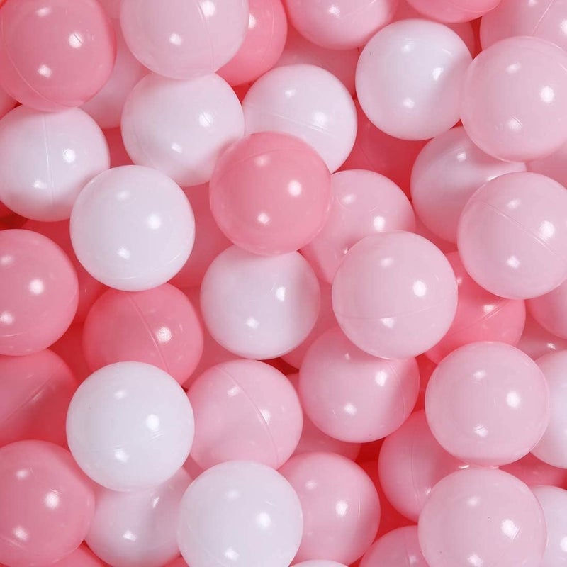 GOGOSO Ball Pit Balls for Toddlers - 100 Count Plastic Balls in Pink and White - Image 1