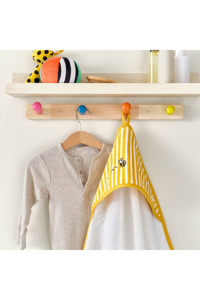 منشفة أطفال مع غطاء رأس، صفراء، 80 × 80 سم - Image 2