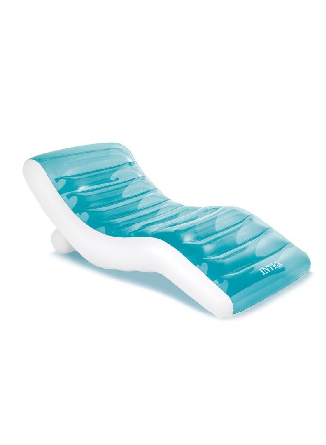 INTEX Lagoon Pool Lounge with Integrated Cup Holder Ocean Blue and White 10.16 x 99 x 191 cm INT56874 - Image 1