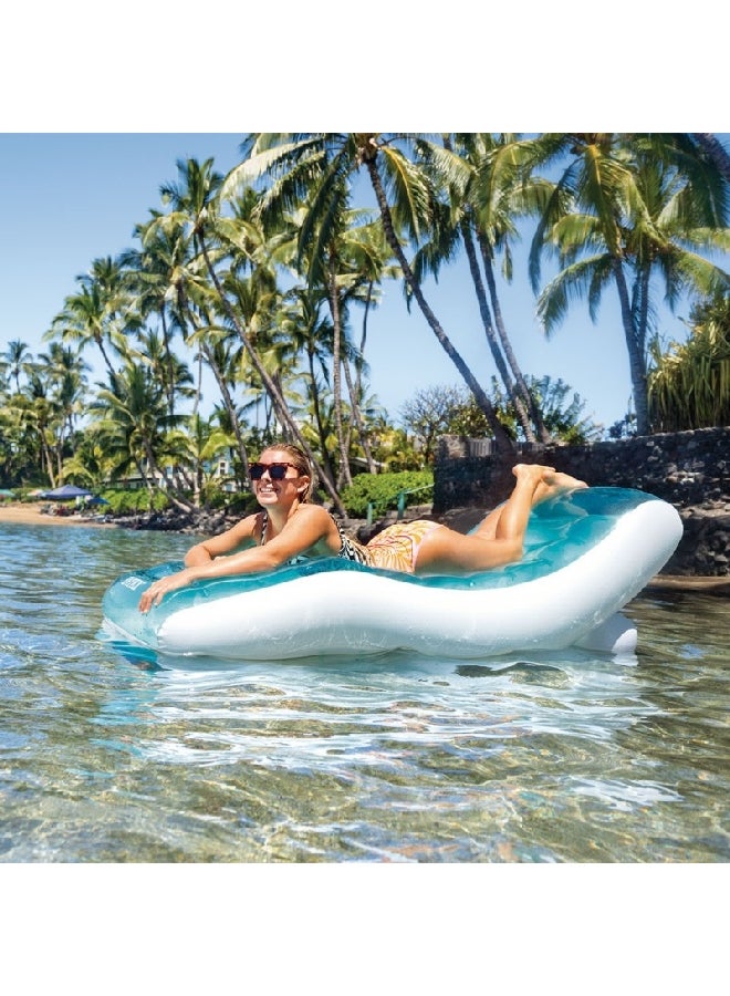 INTEX Lagoon Pool Lounge with Integrated Cup Holder Ocean Blue and White 10.16 x 99 x 191 cm INT56874 - Image 4