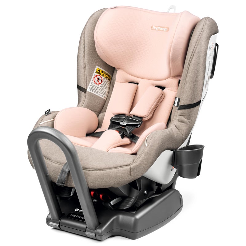Peg Perego Peg Perego Primo Viaggio Convertible Kinetic Reversible Car Seat Rear Facing for Children 5 to 45 lbs and Forward Facing for Children 265 to 65 lbs Made in Italy Mon Amour Pink Beige