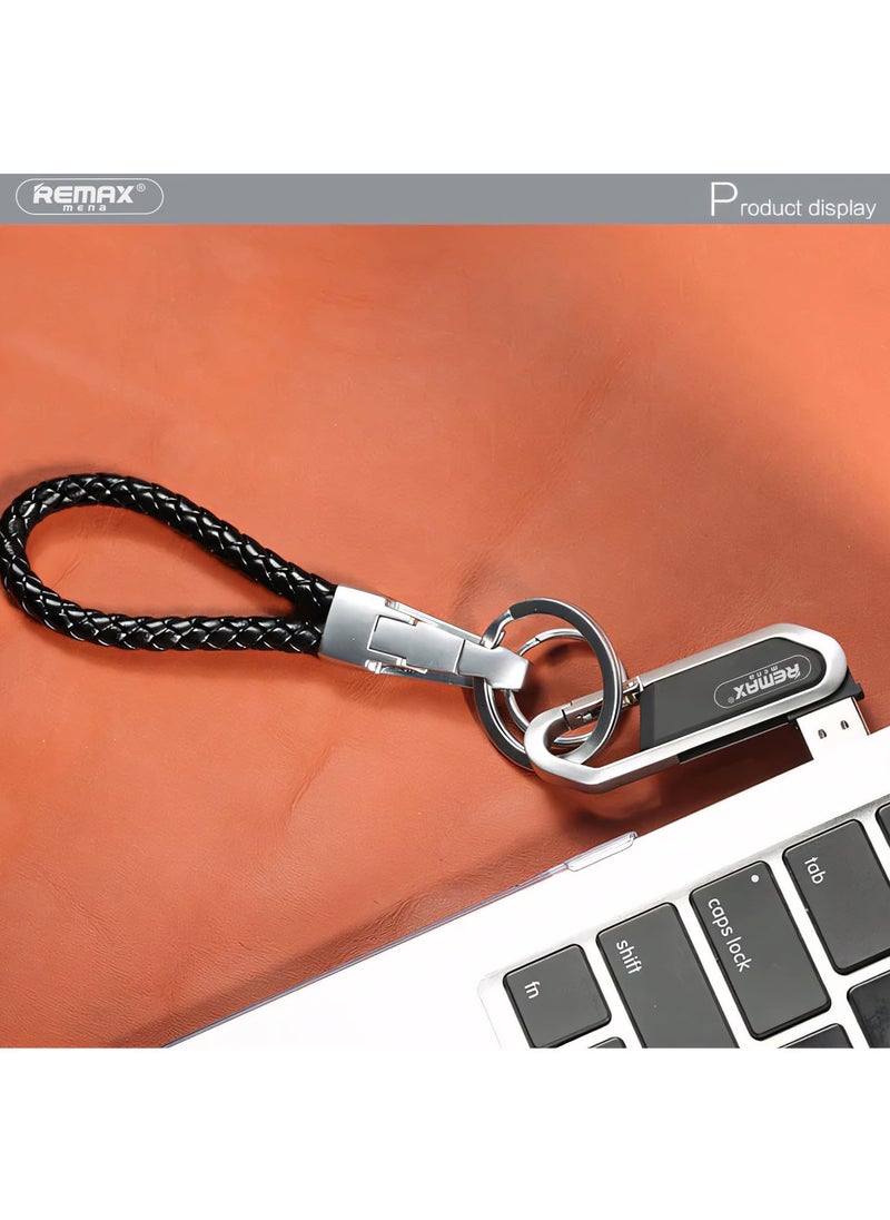 Remax Mena Flash Drive Key Chain High Speed USB 2.0, Material Metal and Plastics with Lanyard, Key Chain Design, Plug and Play, 64GB (Black)  - Image 5