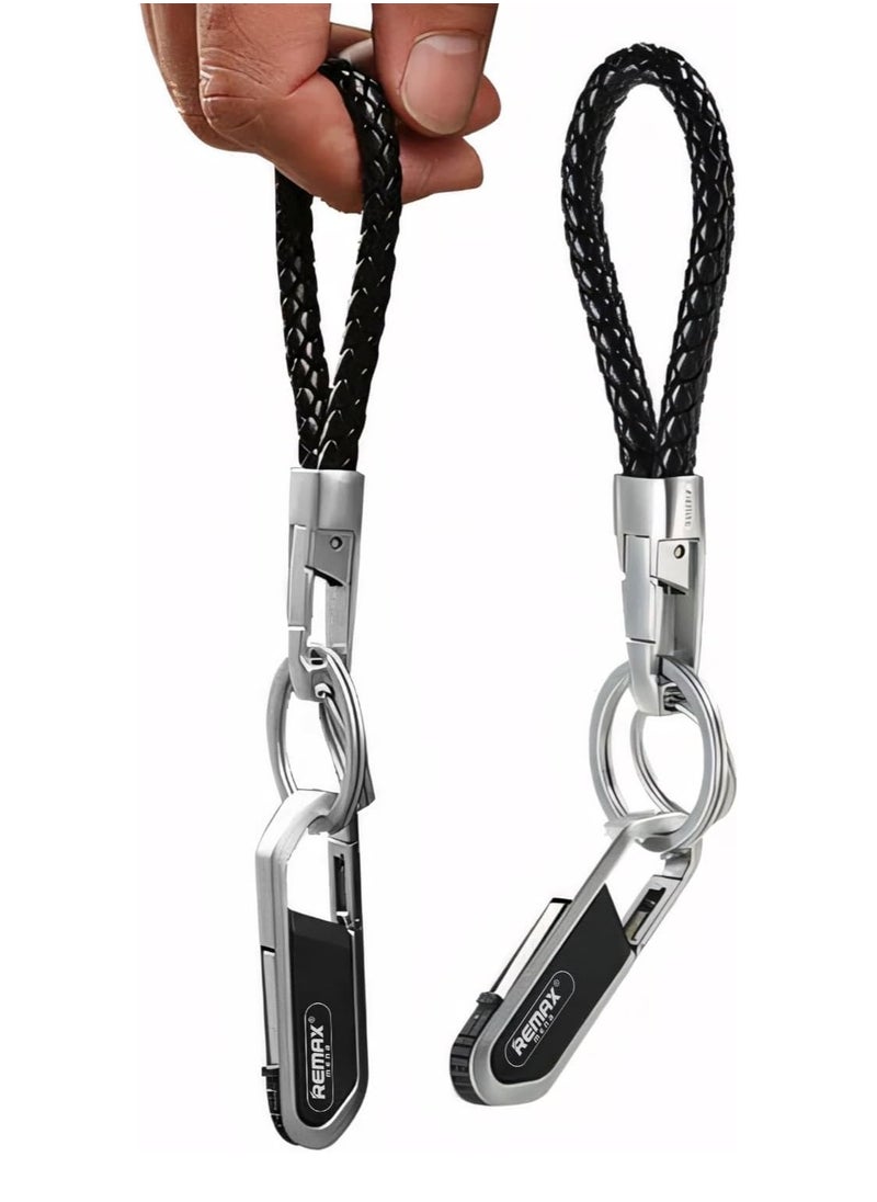 Remax Mena Flash Drive Key Chain High Speed USB 2.0, Material Metal and Plastics with Lanyard, Key Chain Design, Plug and Play, 64GB (Black)  - Image 2