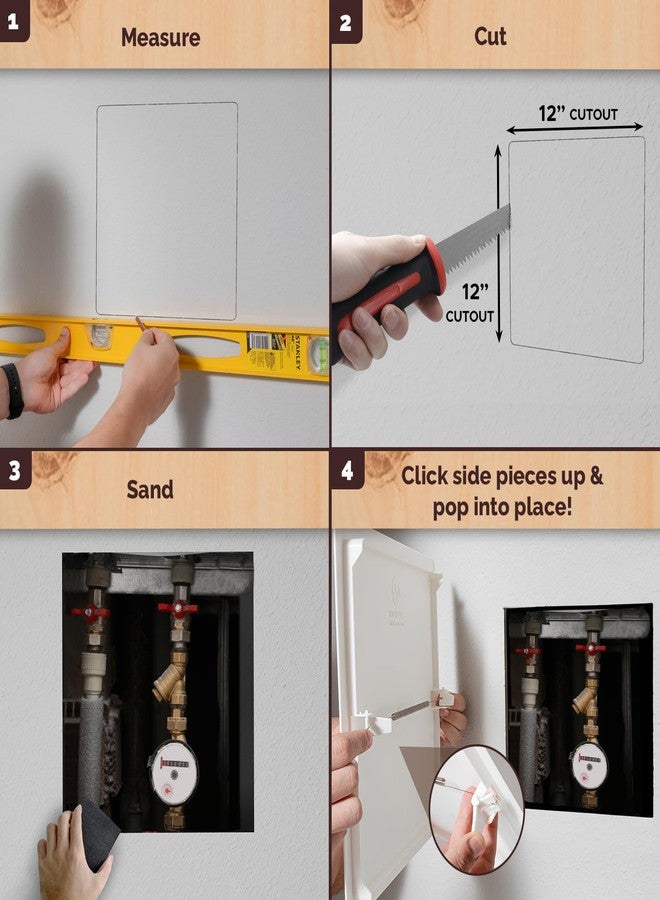 Morvat Spring Access Panel 12x12 Inch for Ceiling & Drywall, Heavy-Duty Durable ABS Plastic & Easy Install Access Box, Wall Hole Cover Plate for Plumbing & Electrical Cables & Wiring, White - Image 3