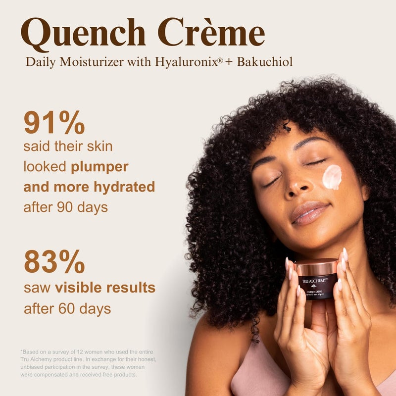 Tru Alchemy Quench CrÃ¨me Daily Facial Moisturizer | Hyaluronic Acid, Vitamin C, & Bakuchiol (better than Retinol) | Daily Firming Skin Moisturizer Face Cream for Women | 1.7 fl oz/48 g - Image 3
