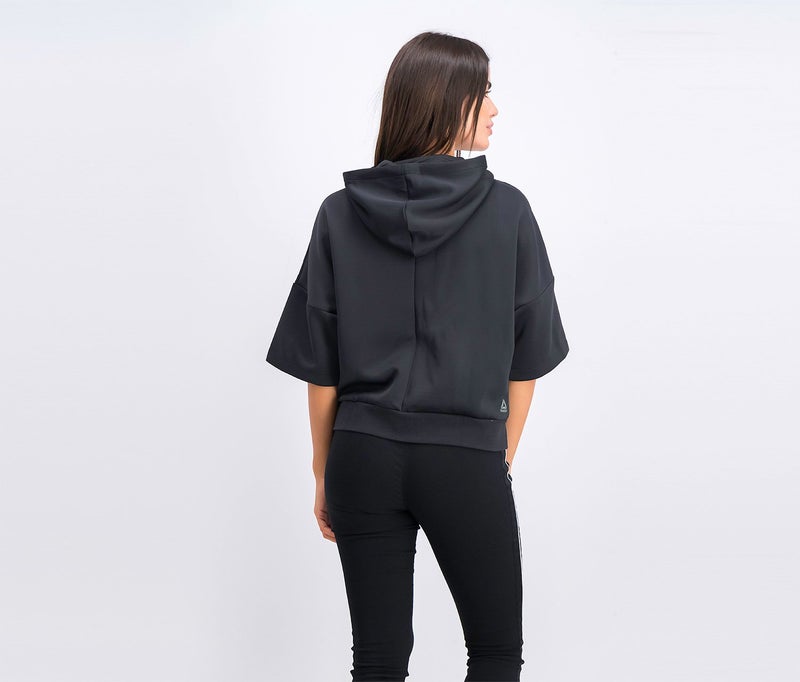 Reebok Women Thermowarm Delta Peak Short Sleeve Full,Zip Jacket, Black - Image 4