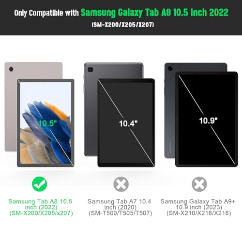 Rantice Galaxy Tab A8 Case with Kickstand, Hybrid Shockproof Rugged Cover for Samsung A8 Tablet, 10.5 Inch (SM-X200/X205/X207), Purple+Green - Image 2