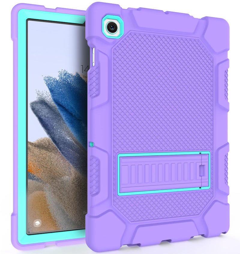 Rantice Galaxy Tab A8 Case with Kickstand, Hybrid Shockproof Rugged Cover for Samsung A8 Tablet, 10.5 Inch (SM-X200/X205/X207), Purple+Green - Image 1