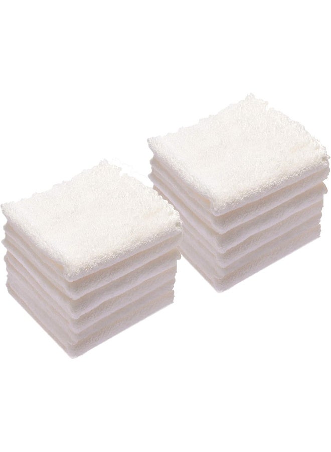 Kyapoo Baby Washcloths 12 Pack 12x12 Inches Microfiber Coral Fleece Extra Absorbent and Soft for Newborns, Infants and Toddlers-White - Image 1