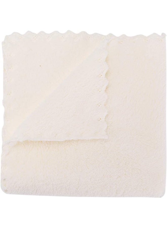 Kyapoo Baby Washcloths 12 Pack 12x12 Inches Microfiber Coral Fleece Extra Absorbent and Soft for Newborns, Infants and Toddlers-White - Image 3