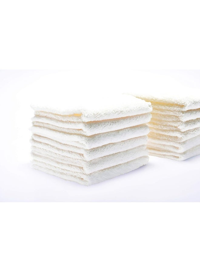 Kyapoo Baby Washcloths 12 Pack 12x12 Inches Microfiber Coral Fleece Extra Absorbent and Soft for Newborns, Infants and Toddlers-White - Image 4