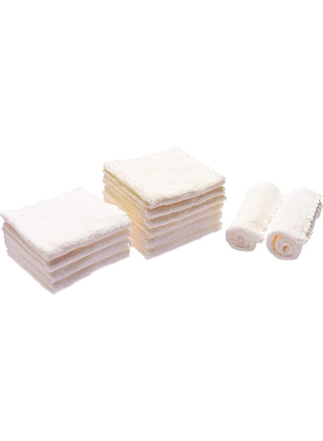 Kyapoo Baby Washcloths 12 Pack 12x12 Inches Microfiber Coral Fleece Extra Absorbent and Soft for Newborns, Infants and Toddlers-White - Image 2