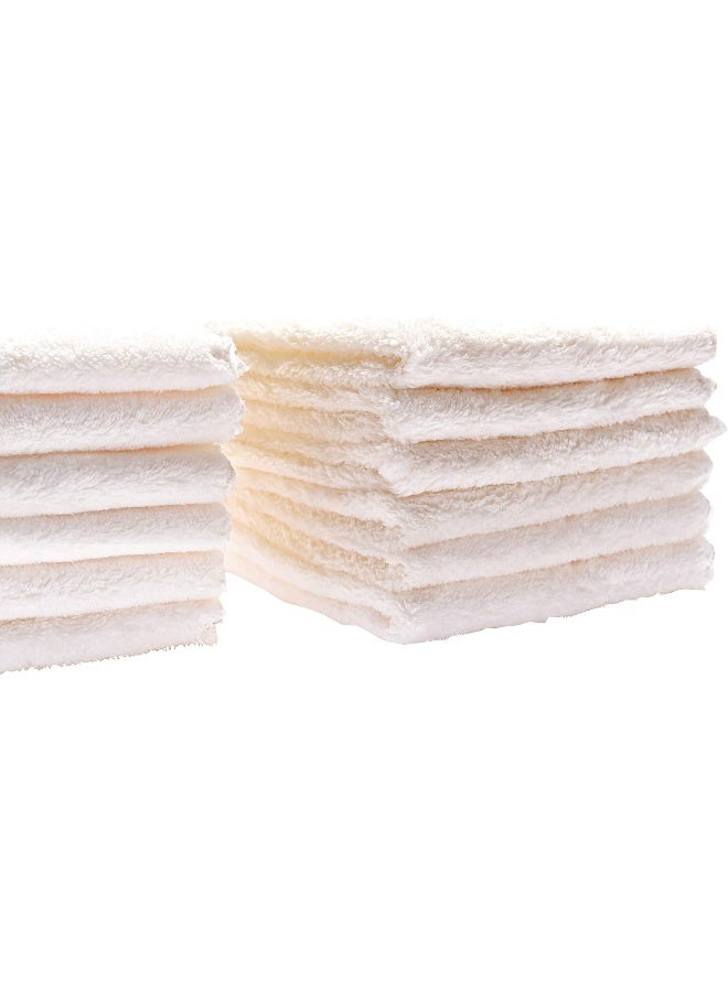Kyapoo Baby Washcloths 12 Pack 12x12 Inches Microfiber Coral Fleece Extra Absorbent and Soft for Newborns, Infants and Toddlers-White - Image 5