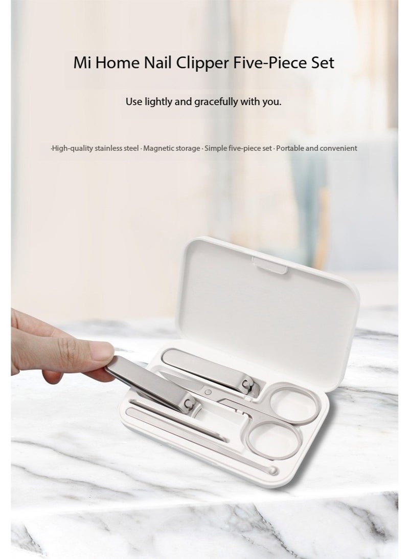 Xiaomi Nail Scissors Set: Anti-Splash Nail Clippers, Stainless Steel Nail Cutters, Unisex, Home Foot Nail Tools with Storage Case (5-Piece Set/Single Option) - Image 3
