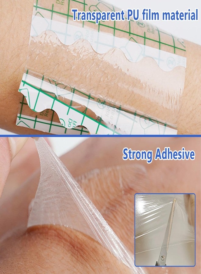 Mediss واقي ضمادة خط PICC للاستحمام - غشاء شفاف 7 بوصة × 7 بوصة، حاجز ضمادة جروح PD لحماية موقع الحقن الوريدي (28، 4 × 4 بوصة) - Image 3
