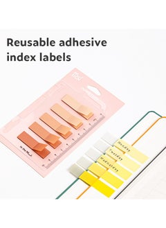 Deli Deli ENS356-PK Waterproof Index Tabs - 5x20 Polyester Labels with Transparent Ruler Base - Pink  - Image 4