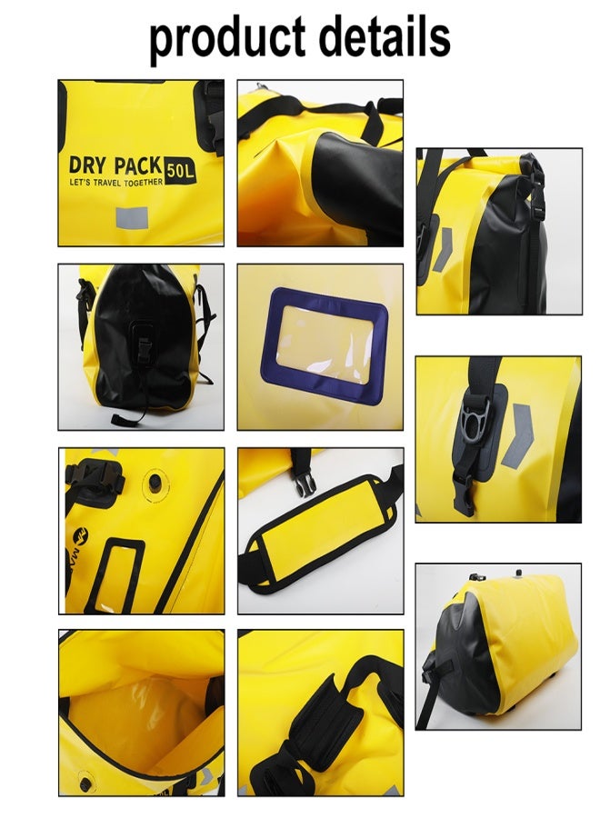 MARJAQE 80L Motorcycle Dry Bag Tail Luggage Bag PVC Waterproof Duffel Bag for Motorcycling Camping Boating Fishing Kayaking - Image 5